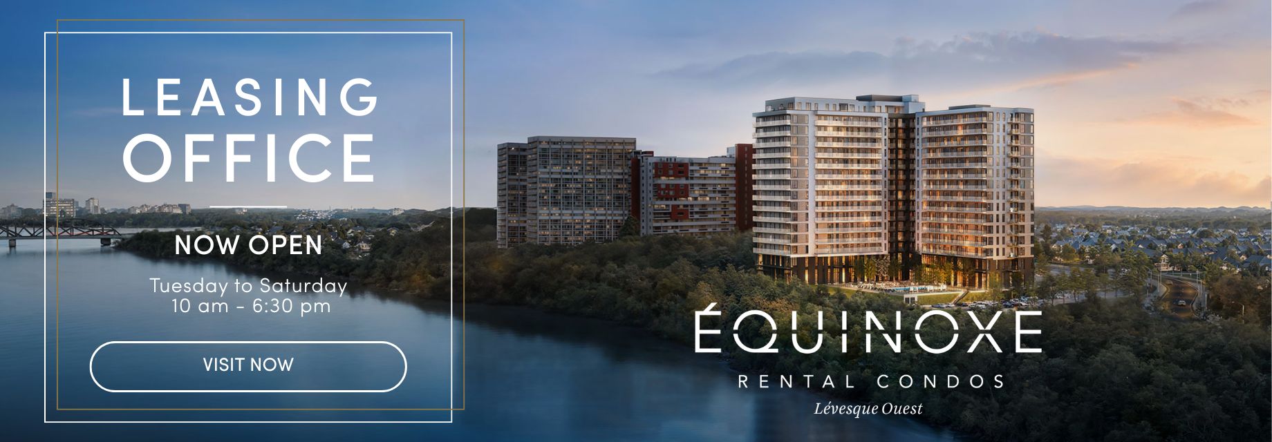 Équinoxe Lévesque Ouest offers a refined living environment where residential comfort meets the prestige of a high-end hotel.